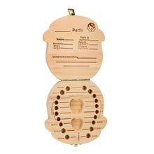 Load image into Gallery viewer, Carton Wooden Baby Tooth Box organizer for kids baby Milk teeth Save Wood storage box for Boy&amp;Girl English Spanish JAN19 f20