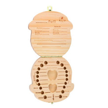 Load image into Gallery viewer, Carton Wooden Baby Tooth Box organizer for kids baby Milk teeth Save Wood storage box for Boy&amp;Girl English Spanish JAN19 f20
