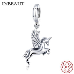 INBEAUT Hot 925 Sterling Silver Lovely Little Bird Pink Flower Tree Beads Women Clock Alarm Plane Charm fit Pandora Bracelet