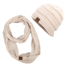 Load image into Gallery viewer, ponytail beanies &amp; scarf sets