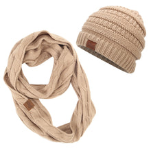 Load image into Gallery viewer, ponytail beanies &amp; scarf sets