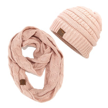 Load image into Gallery viewer, ponytail beanies &amp; scarf sets