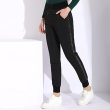 Load image into Gallery viewer, Garemay Warm Women&#39;s Pants With Stripe Autumn Plus Size Harem High Waist Pants Female Winter Striped Trousers Black Women&#39;s