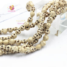 Load image into Gallery viewer, 10MM 12 mm White blue  Natural Skull Loose  Beads   Skull Beads Fit Jewelry DIY making