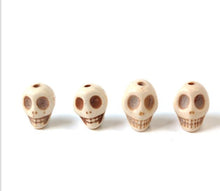 Load image into Gallery viewer, 10MM 12 mm White blue  Natural Skull Loose  Beads   Skull Beads Fit Jewelry DIY making