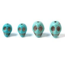 Load image into Gallery viewer, 10MM 12 mm White blue  Natural Skull Loose  Beads   Skull Beads Fit Jewelry DIY making