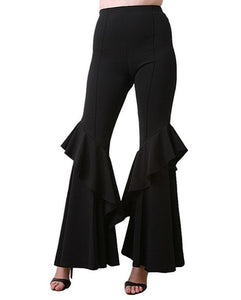 Autumn 2018 Trousers Women High Waist Black White Pants Flare Pants Woman Wide Leg Pants Female Big Size Pantalon Femme Mujer