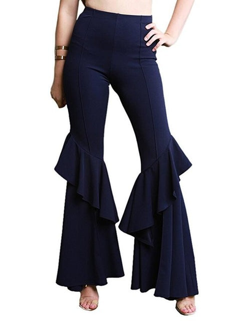 Autumn 2018 Trousers Women High Waist Black White Pants Flare Pants Woman Wide Leg Pants Female Big Size Pantalon Femme Mujer