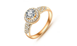 Christmas Gift Gold / Silver Color Clear AAA Zircon Fancy Women Jewelry Rings