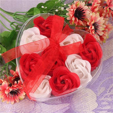 Load image into Gallery viewer, 9Pcs Rose Flower Soap Petal Bath Body Soap Heart Scented Christmas Gift Wedding Festival Decoration Gift Candy box Air freshener