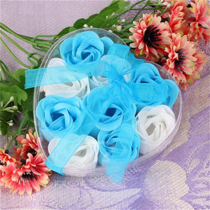 9Pcs Rose Flower Soap Petal Bath Body Soap Heart Scented Christmas Gift Wedding Festival Decoration Gift Candy box Air freshener