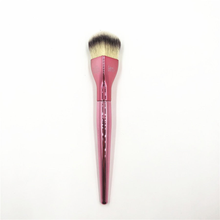 Ulta Contouring Brush It Cosmetic Chrome Pink Special Heart Shape Loose Powder Blush Makeup Brush Love Beauty