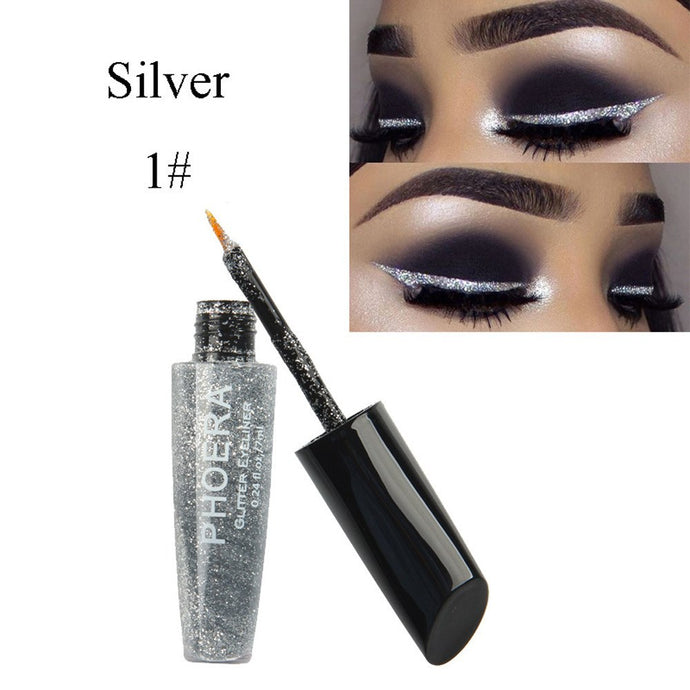 ISHOWTIENDA 2018 Silver Natural Makeup Metallic Shiny Eyes Eyeshadow Waterproof Glitter Liquid Eyeliner Dropshipping