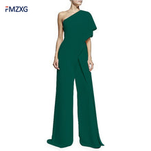 Load image into Gallery viewer, 6 Colors Formal Jumpsuits Romper Women Overall Sexy One Shoulder Bodycon Tunic Jumpsuit Party Femme 2018 Elegant Wide Leg Pant