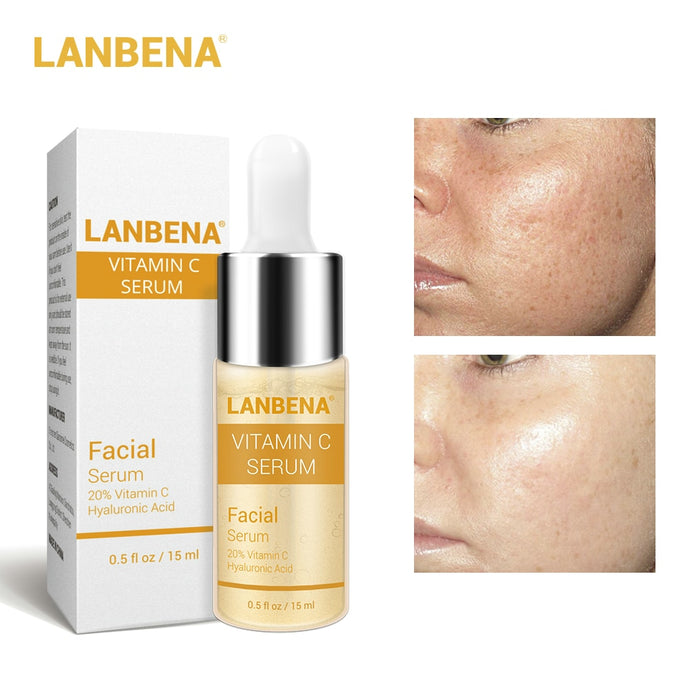 LANBENA Vitamin C Serum Whitening Cream Hyaluronic Acid Face Cream Remove Freckle Fade Dark Spots Anti-Aging Skin Care