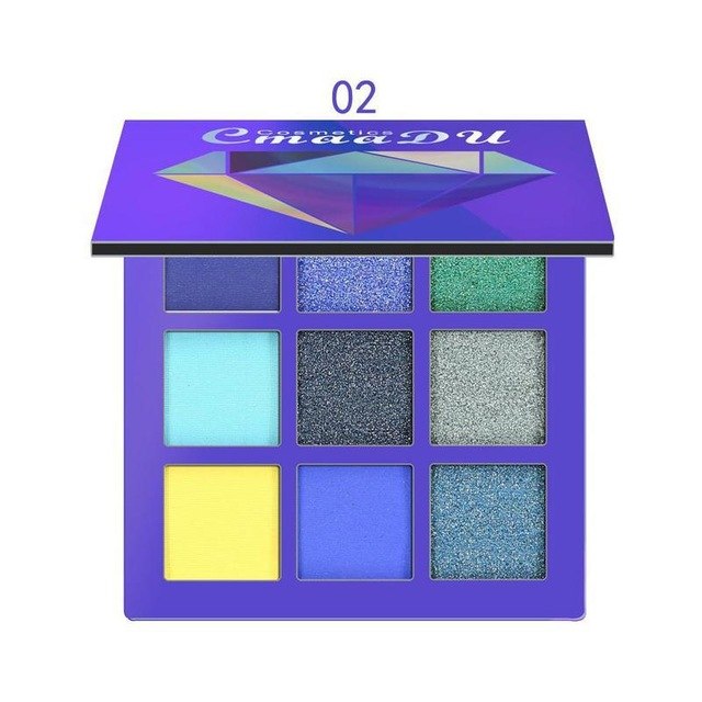 9 Colors Diamond Glitter Eyeshadow Pallete Matte Shimmer Powder Eye Shadow Waterproof Long-lasting Pigment Cosmetics Eye Makeup