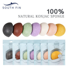 Load image into Gallery viewer, 7 Colors Natural Konjac Sponge Konnyaku Facial Puff Face Clean Washing Sponge Exfoliator Cleansing Sponge Puff Facial Cleanser