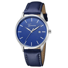 Load image into Gallery viewer, 2019 Geneva Mens Watches Top Brand Luxury New Fashion Women&#39;s Luxury Leather Band Date Analog Quartz Diamond Wrist Watch