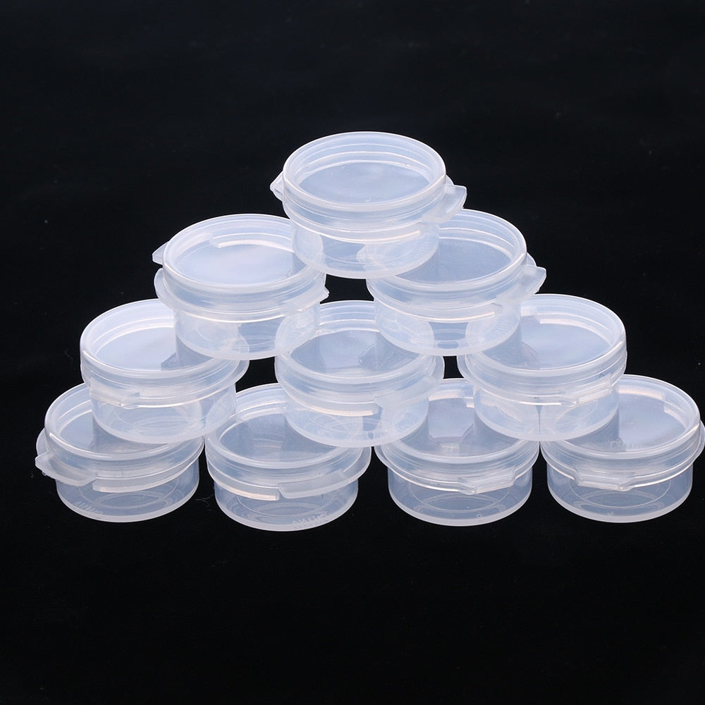 10Pcs Cosmetic Button Jar 5g Clear Plastic Button Box Mini Q Box Small Pot Leak Proof Cream Empty Makeup Container Sample Jars