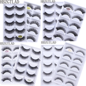 NEW 1/3/5 pairs Fake Mink Eyelashes 3D Natural False Eyelashes 3d Mink Lashes Soft Eyelash Extension Makeup Kit Cilios