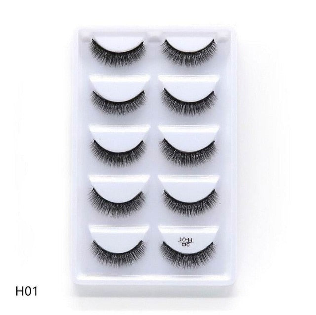 NEW 1/3/5 pairs Fake Mink Eyelashes 3D Natural False Eyelashes 3d Mink Lashes Soft Eyelash Extension Makeup Kit Cilios