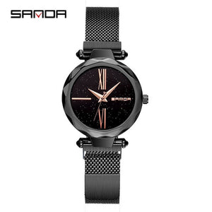 SANDA Modern Fashion Watch Women Mesh Stainless Steel Ladies Watches Top Brand Luxury High Quality Wristwatch Gift for Female