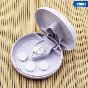 1Pc Portable Organizer For Medicine Splitter Hold Storage Box Pill Tablet Pill Cutter Divider