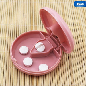 1Pc Portable Organizer For Medicine Splitter Hold Storage Box Pill Tablet Pill Cutter Divider