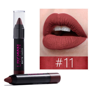 langmanni Maquiage 12color matte lipstick Waterproof Nude Velvet lipstick sexy Beauty Long-lasting batom Red Lips tint Cosmetic