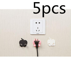 5Pcs/Lot Multifunction Finishing Plug Holder Sticky Hooks Hot kitchen Tools Kitchen Holder Hanger Home Storage Organizer  Rack