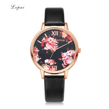 Load image into Gallery viewer, Lvpai Women Watch Casual Flower Printed Clock Faux Leather Bracelet Roman Ladies Dress Watch Quartz Wristwatch Relogio feminino