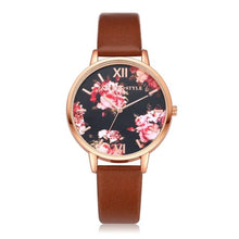 Load image into Gallery viewer, Lvpai Women Watch Casual Flower Printed Clock Faux Leather Bracelet Roman Ladies Dress Watch Quartz Wristwatch Relogio feminino