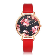 Load image into Gallery viewer, Lvpai Women Watch Casual Flower Printed Clock Faux Leather Bracelet Roman Ladies Dress Watch Quartz Wristwatch Relogio feminino