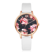 Load image into Gallery viewer, Lvpai Women Watch Casual Flower Printed Clock Faux Leather Bracelet Roman Ladies Dress Watch Quartz Wristwatch Relogio feminino