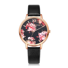 Load image into Gallery viewer, Lvpai Women Watch Casual Flower Printed Clock Faux Leather Bracelet Roman Ladies Dress Watch Quartz Wristwatch Relogio feminino