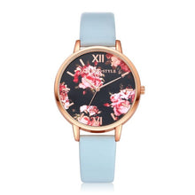 Load image into Gallery viewer, Lvpai Women Watch Casual Flower Printed Clock Faux Leather Bracelet Roman Ladies Dress Watch Quartz Wristwatch Relogio feminino