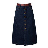 Load image into Gallery viewer, ARTKA 2018 Autumn Women Cotton A-line Skirt Exquisite Ribbon Metal Button Design Casual Washed Lady Solid Mini Skirt QN10087C