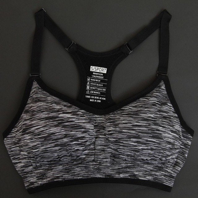 Adjustable Spaghetti Straps Women Fitness Bra Shakeproof Stretch Brassiere Push Up Bras Top Seamless Padded Vest New