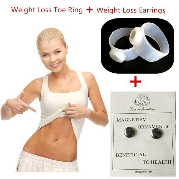 Magnetic Slimming Earrings+Toe Rings Slimming Patch Lose Weight Magnetic Health Jewelry Magnets Of Lazy Paste Slim Patch