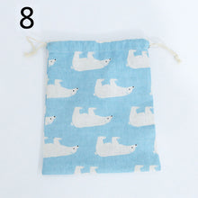 Load image into Gallery viewer, 3 Size Cute Printing Flamingo Cartoons Protable Cotton Drawstrping Bag For Travel Pouch Storage Clothes Handbag Storage Bag